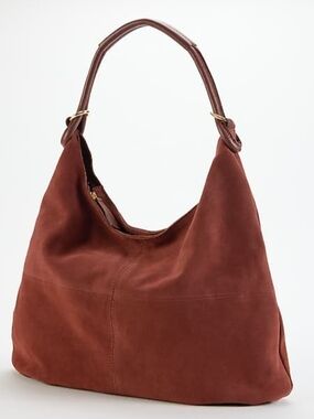 Women's Soft Suede Burnt Sienna Color Shoulder Purse